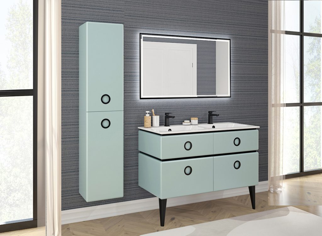 Meuble de salle de bain Jolie M$pme, L120 avec pieds - DECOTEC