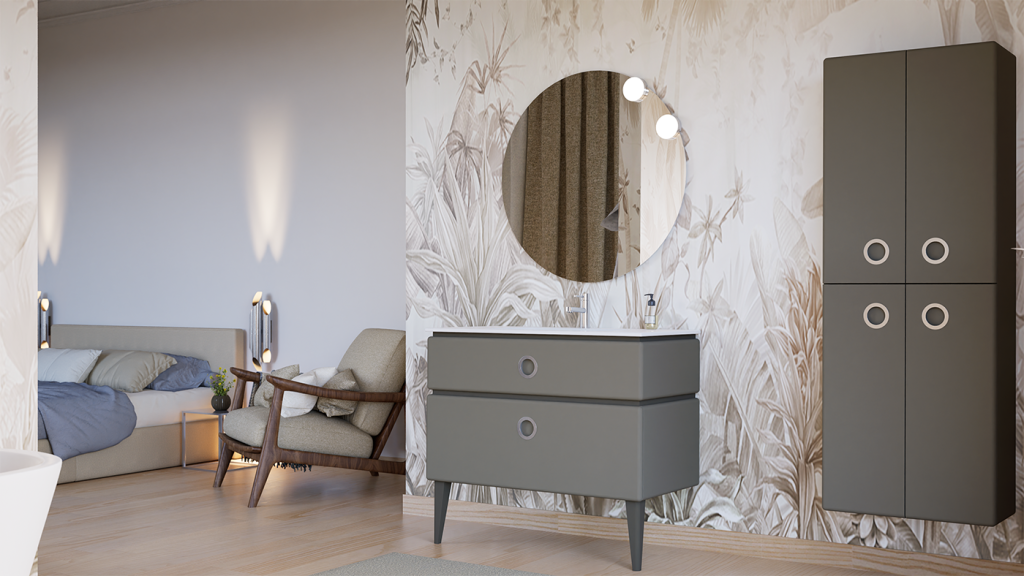 Meuble vasque Jolie-Môme, L101 avec miroir - DECOTEC