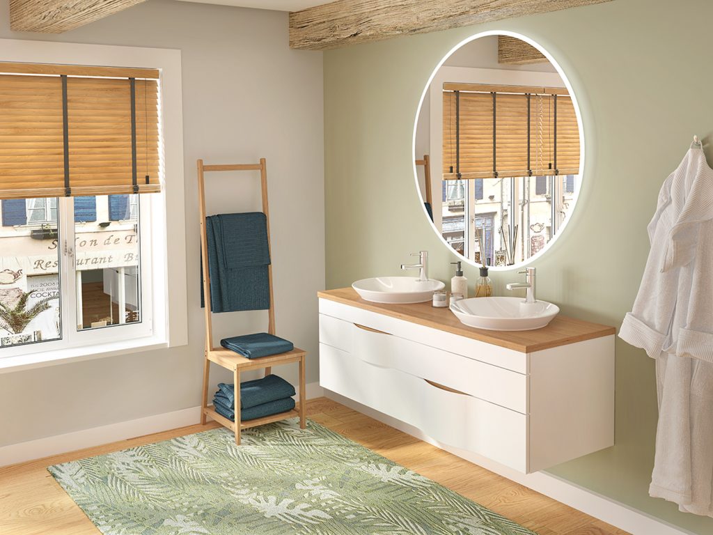 Mattweißer Illusion Badezimmerschrank -DECOTEC