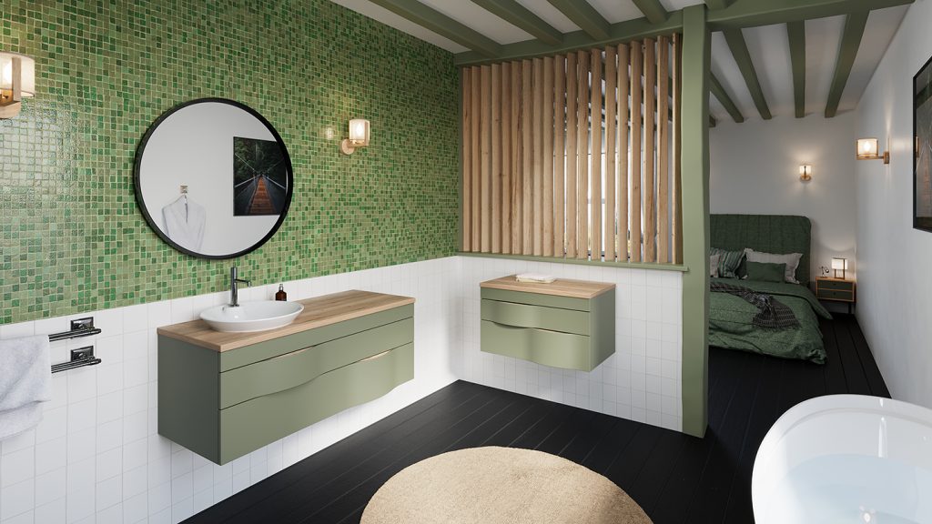 Badezimmerschrank matt FOUGÈRE Illusion - DECOTEC