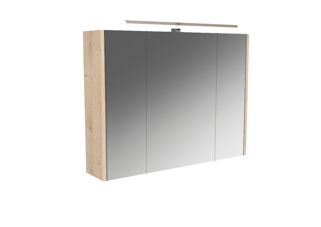 Armoire Courtoisie L80 Chene vanille + spot LED Paname L60 Chrome brillant
