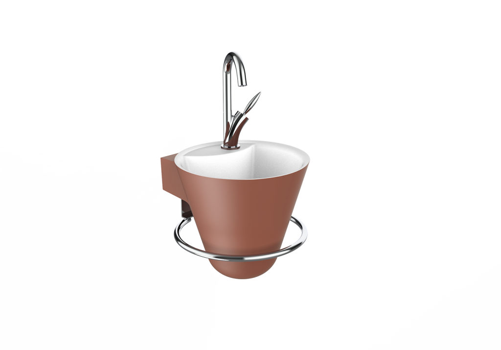 Lave-mains Cône terracotta mat - DECOTEC