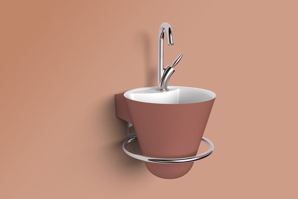 Lave mains Cône couleur terracotta - DECOTEC