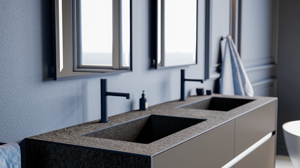 Meuble de salle de bain KARMA vasque intégrée - DECOTEC