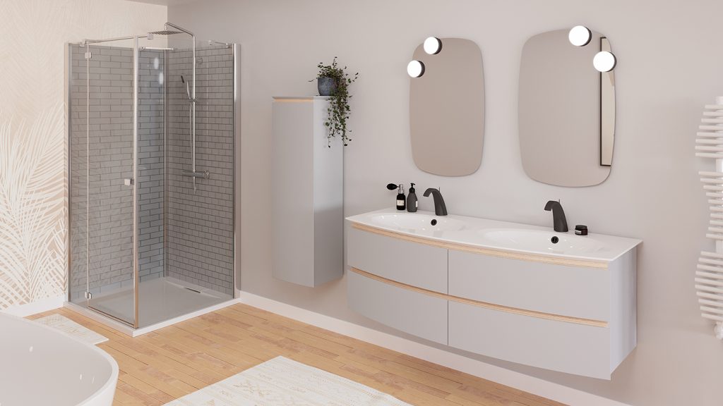 Bel Ami perlgrauer Badezimmerschrank