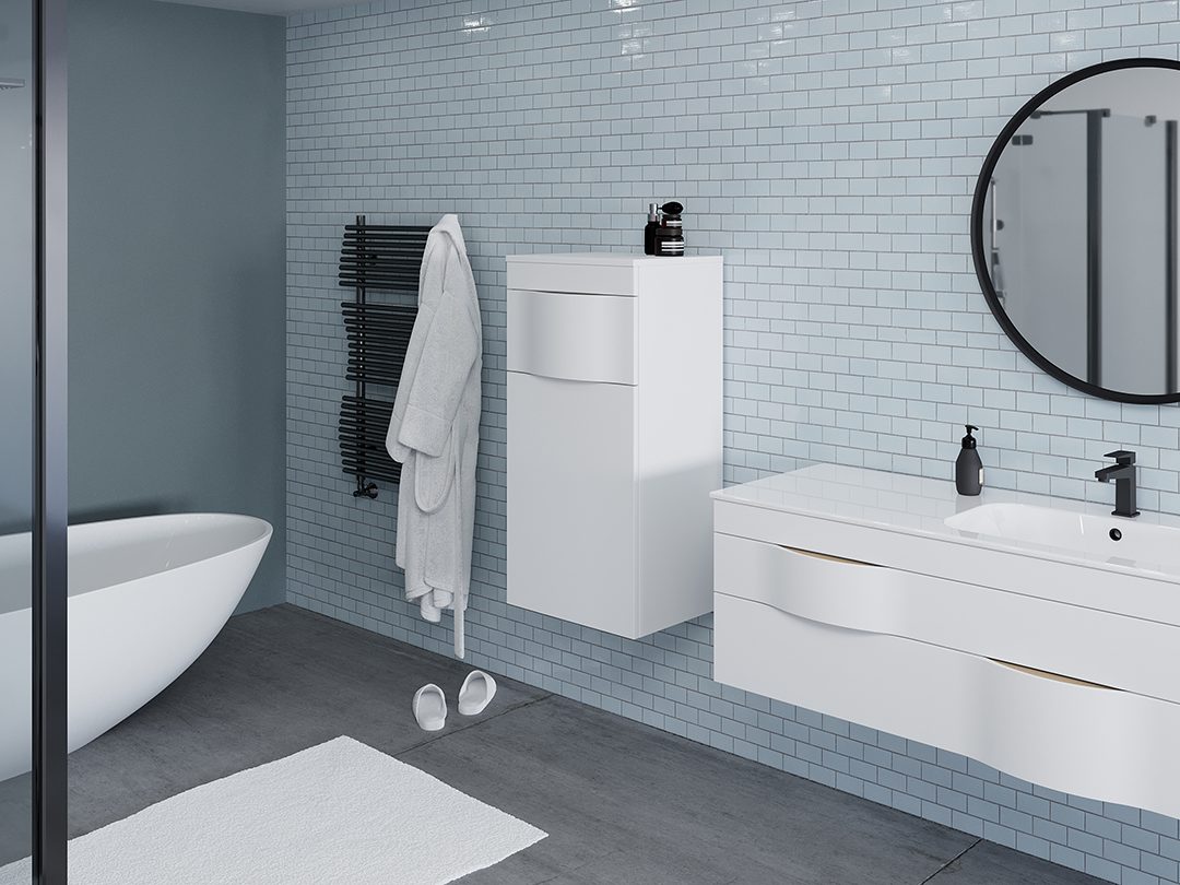 Illusion blanc_essential schwarze Monoblock-Spiegelplatte