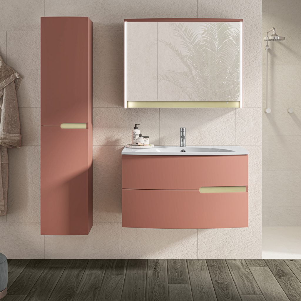 Kleiderschrank und Stirnband Egerie Terrakotta matt L90