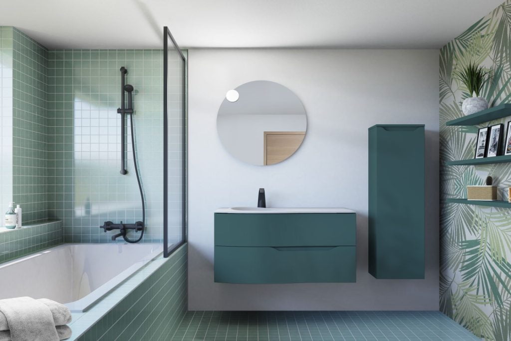 ÉLOGE Waschbeckenunterschrank, Farbe Tundra, Links