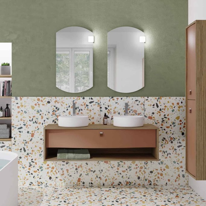 Havana Terracotta Waschbeckenunterschrank, 140 cm