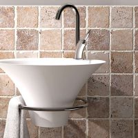 Thumbnail of http://Iris-Waschbecken,%20weiße%20Farbe%20mit%20verchromtem%20Handtuchhalter,