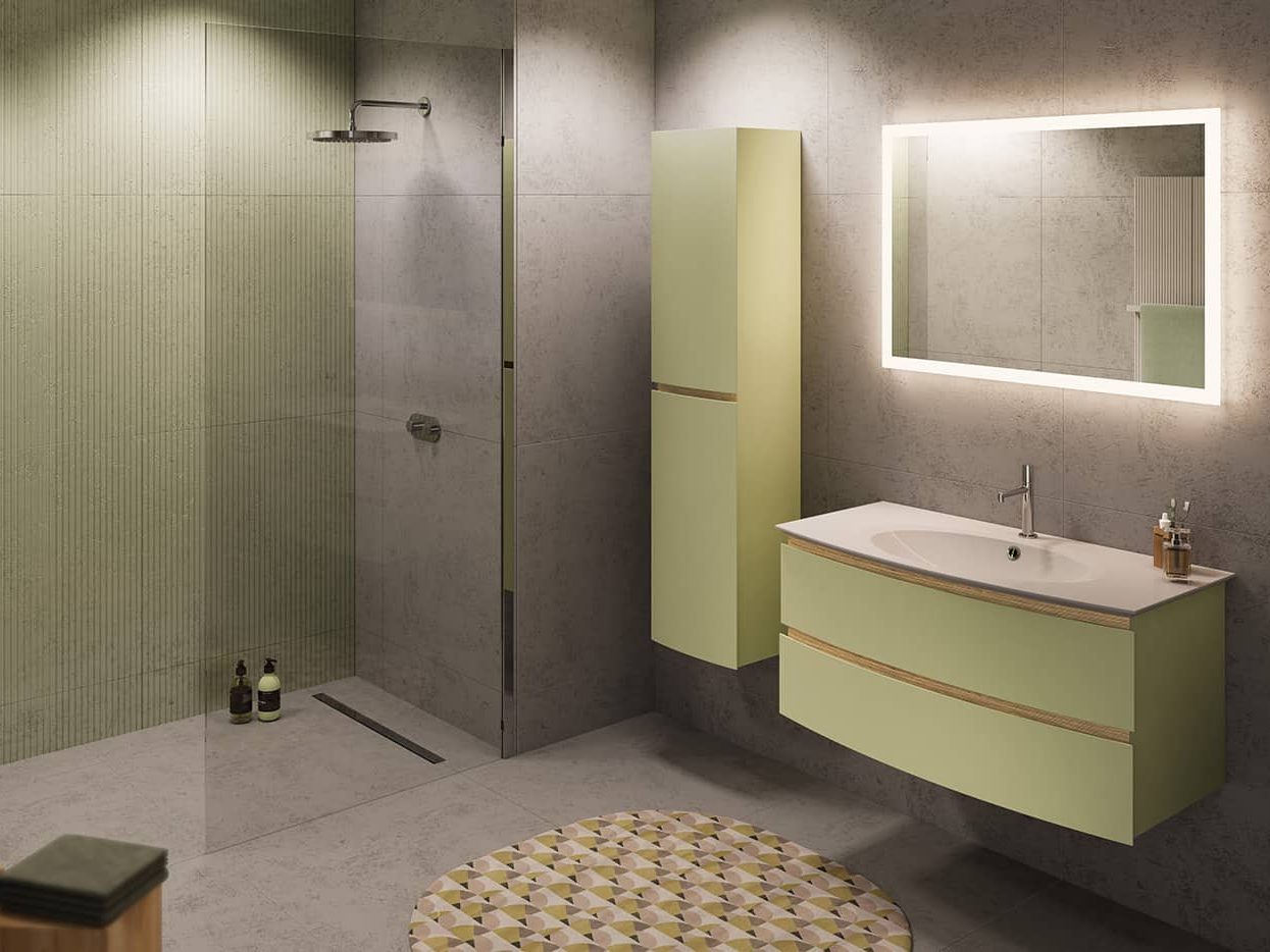 Meuble vasque Bel Ami couleur sauge mat - L124 - DECOTEC