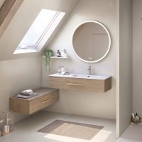 Thumbnail of http://Bento%20L120%20Chene%20Brun%20-%20poignee%20Flap%20dore%20brosse%20-%20miroir%20First%20rond-RGB