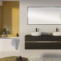 Thumbnail of http://Meuble%20double%20vasque%20Karma%20avec%20miroir%20Narcisse,%20160cm