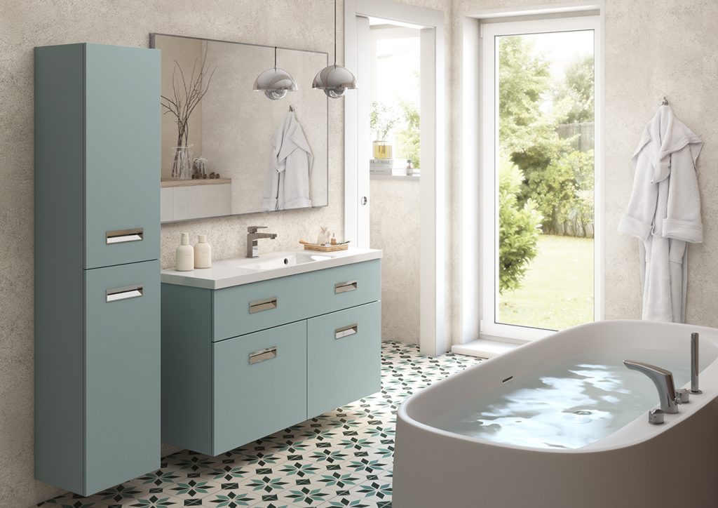 Meuble de salle de bain Optimum plan vasque L120 par DECOTEC