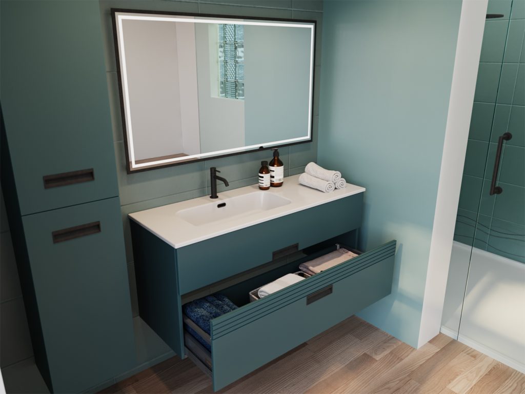 Meuble vasque Vibrato L120 - toundra - DECOTEC