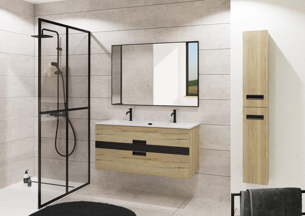 meuble vasque VIBRATO Chene brut naturel -DECOTEC