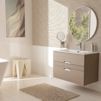 Thumbnail of http://DECOTEC-Vibrato_L80%20laque%20Champagne%20mat%20-%20plan%20Stellaris%20-%20miroir%20First%20rond%20Chrome